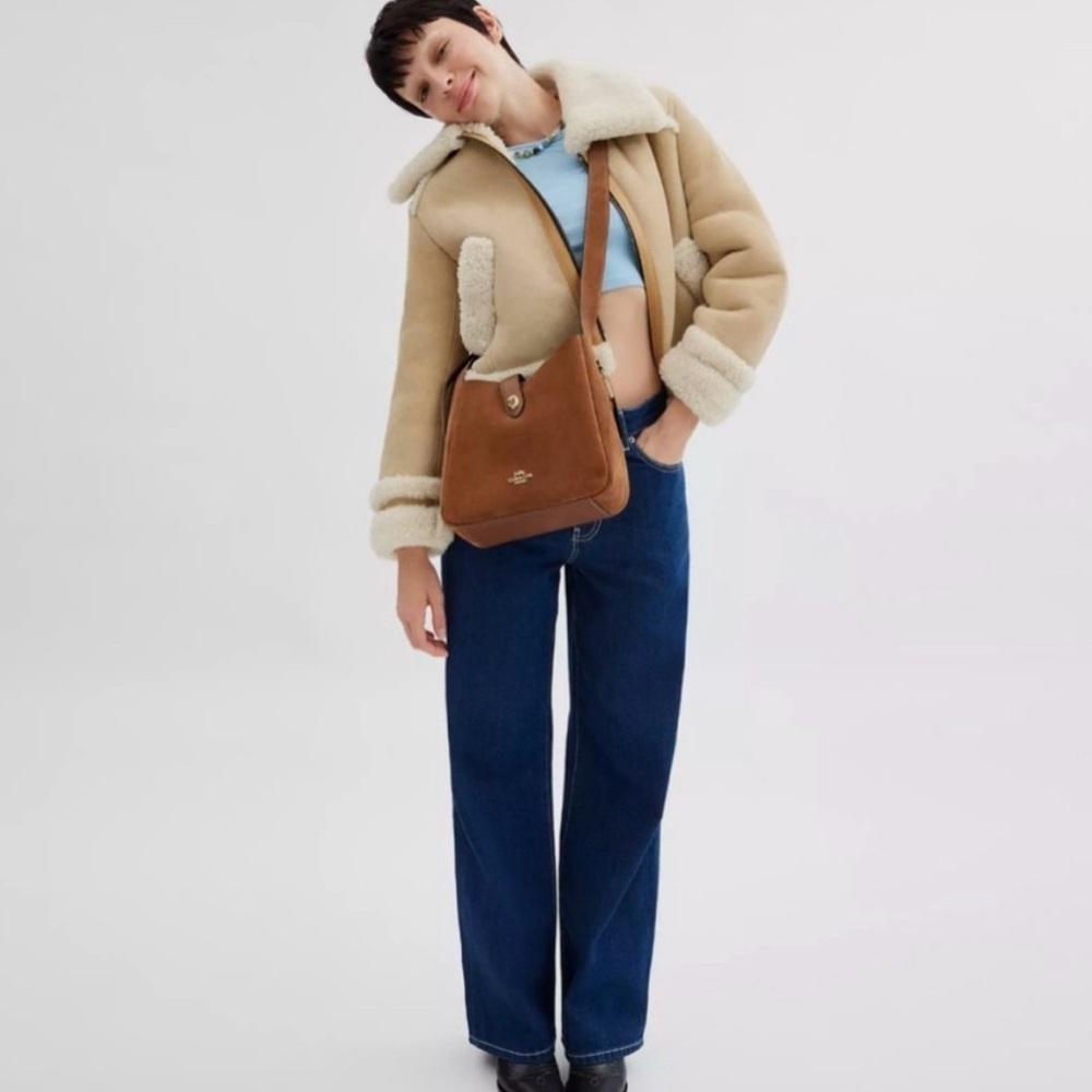 NEW Coach Hadley Convertible Crossbody Bag Suede CW004 Color: Sienna - Picture 10 of 11